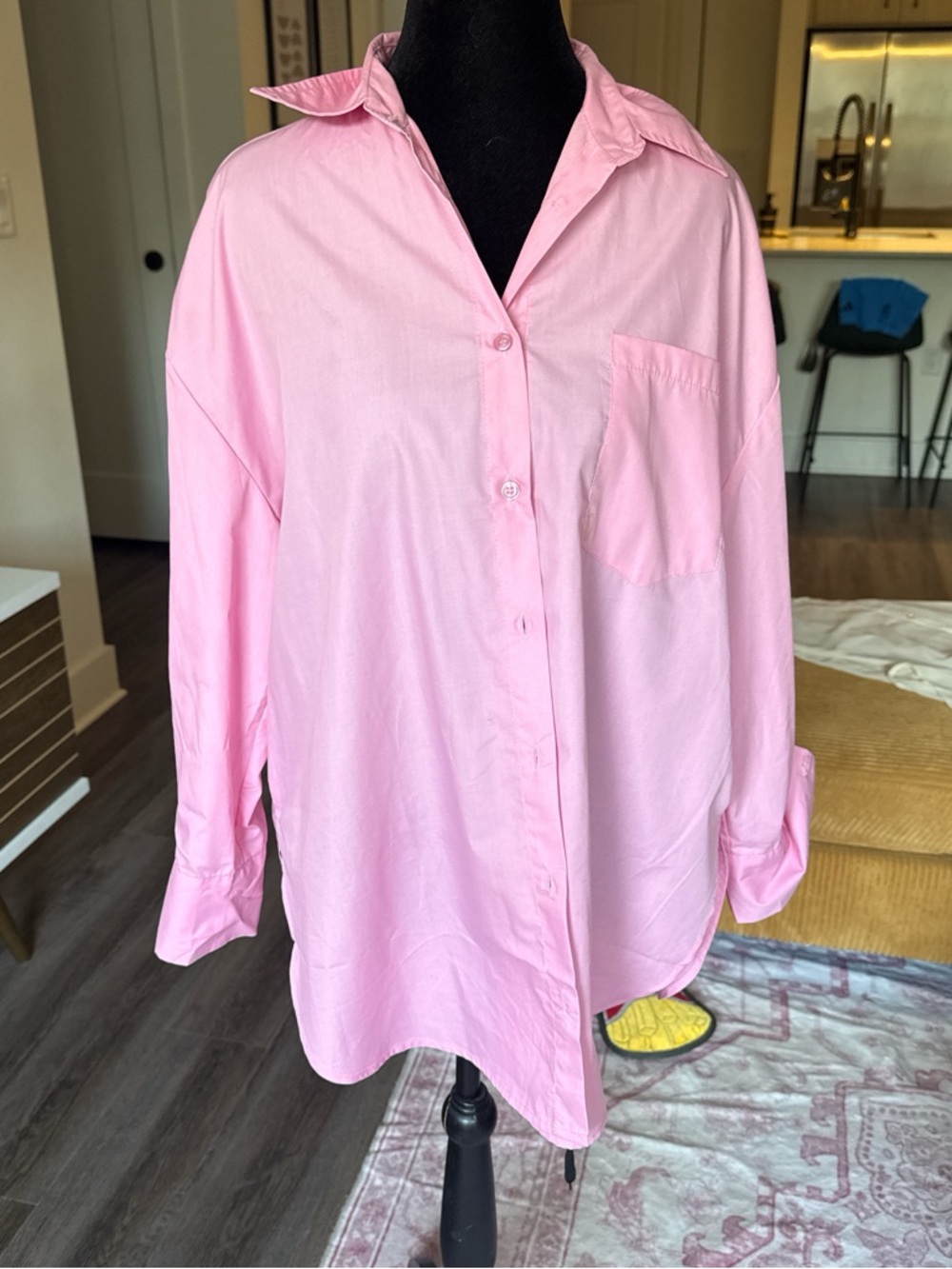 SHEIN Pink Button-Down Shirt